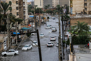 آبگرفتگی معابر شهر اهواز بعد از بارندگی