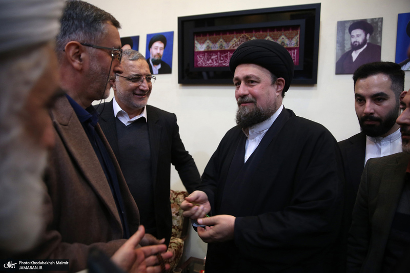 دیدار شهردار و اعضای شورای شهر تهران با سید حسن خمینی