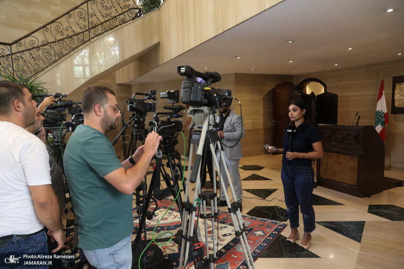 نشست خبری علی لاریجانی در بیروت