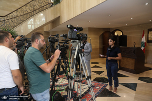 نشست خبری علی لاریجانی در بیروت