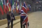 برداشتن پرچم بریتانیا از مقر اتحادیه اروپا در بروکسل