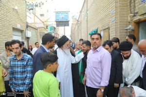 مراسم جشن عید غدیر و عمامه‌گذاری طلاب در بیت مراجع  تقلید و علما