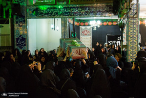 مراسم عزاداری شب شهادت حضرت رقیه(س) و تشییع پیکر پاک شهید تازه تفحص در تکیه دربند