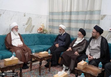 دیدار مسئول روابط بین‌الملل دفتر مقام معظم رهبری با آیت‌الله‌العظمی یعقوبی/ پیام تشکر رهبر معظم انقلاب از مراجع تقلید نجف اشرف و عموم ملت عراق ابلاغ شد
