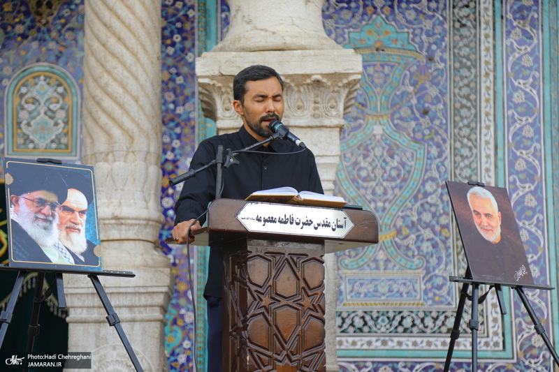 مراسم تعویض پرچم حرم حضرت معصومه (س) در شب اول ماه محرم‎‎