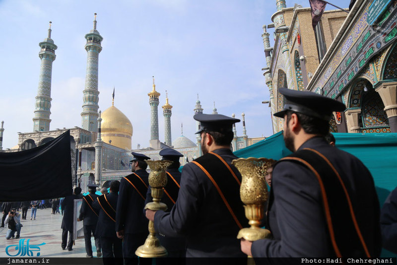 دسته عزاداری خادمان حرم حضرت معصومه ( س) در روز شهادت امام رضا (ع)