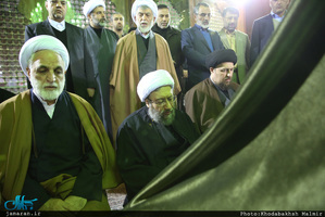 تجدید میثاق رئیس قوه قضائیه و مسئولان عالی قضایی با آرمان‌های امام خمینی(س) 