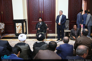 دیدار شهردار و اعضای شورای اسلامی شهر تهران با سید حسن خمینی