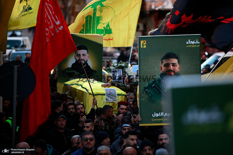 مراسم تشییع شهدای حزب الله در بیروت