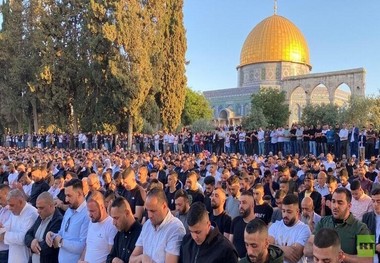 برگزاری نماز عید فطر در مسجد الاقصی با حضور100 هزار فلسطینی+تصاویر 