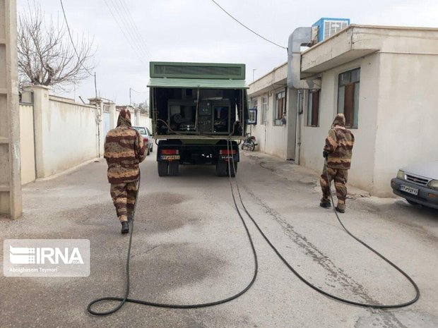 ارتش ۶ مرحله خیابان‌های شاهرود را گندزدایی کرد