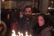 حضور هدیه تهرانی و رضا درمیشیان در مراسم یادبود کشته شدگان هواپیمای اوکراینی/ عکس