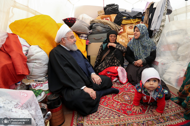 بازدید روحانی از مناطق سیل زده استان لرستان