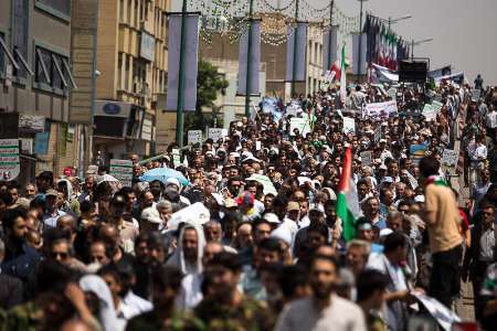 فریادهای مرگ بر آمریکا، مرگ بر اسرائیل در قزوین طنین انداز شد