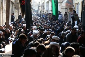 دسته عزاداری روز شهادت حضرت زهرا (س) با حضور آیت الله العظمی وحید خراسانی