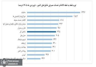 تورم ۵۳.۷ درصدی در فروردین ۱۴۰۵؛، خوراکی‌ها با تورم بالای ۱۱۵ درصد پیشتاز