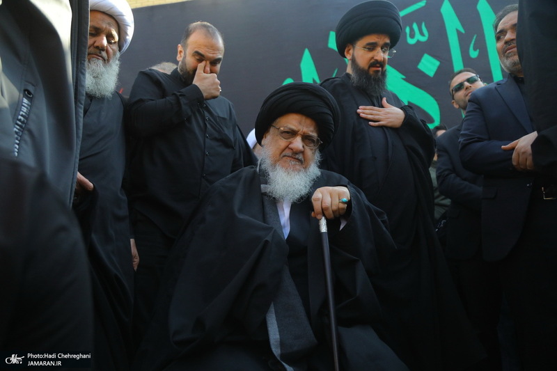 دسته عزاداری روز شهادت حضرت زهرا (س) با حضور آیت الله العظمی وحید خراسانی