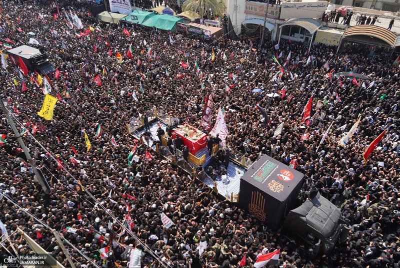 تشییع پیکر مطهر رهبر شهید در نجف اشرف