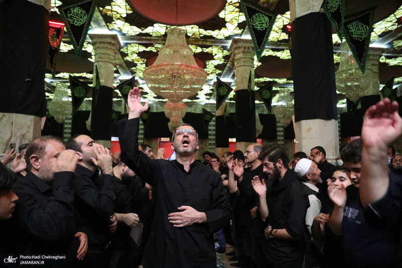 مراسم عزاداری شب هفتم ماه محرم در مسجد اعظم قم‎‎