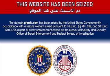 Message on websites of Iranian, regional TVs claims ‘domain seizure by US govt.’