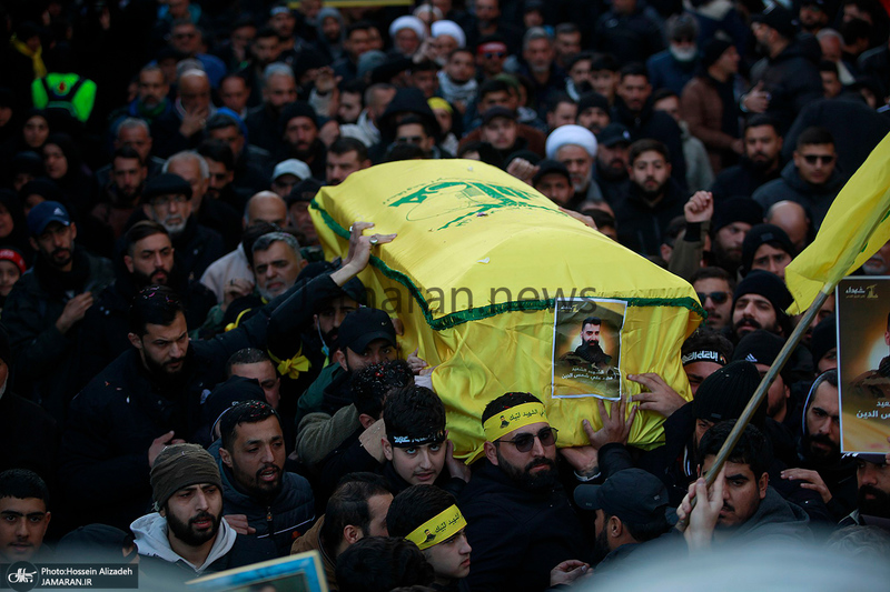 مراسم تشییع شهدای حزب الله در بیروت