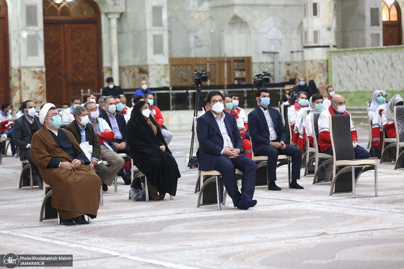 دیدار رئیس و اعضای جمعیت هلال‌احمر  با سید حسن خمینی