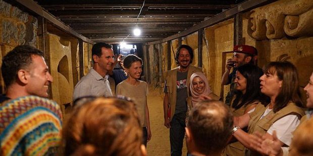 بازدید بشار اسد و همسرش از تونل مرگ در نزدیکی دمشق+ تصاویر