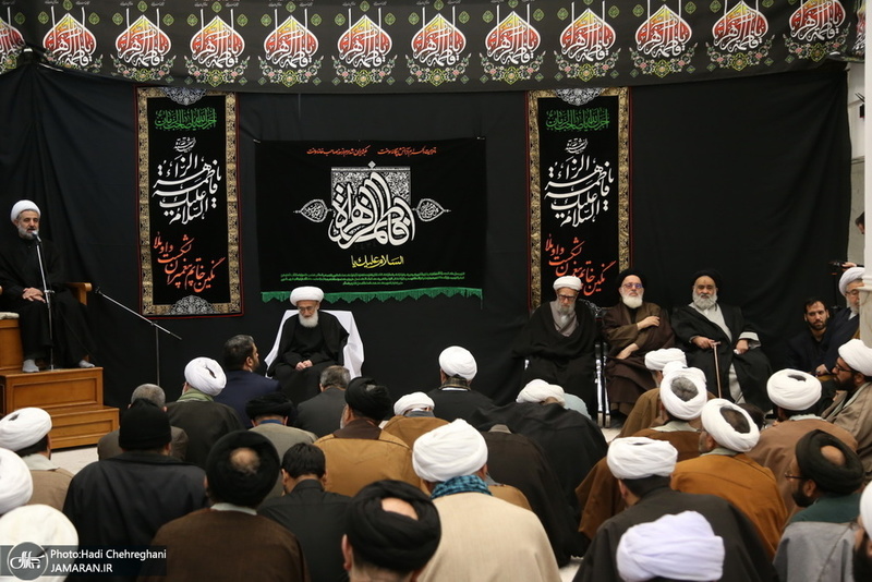 عزاداری در بیوت مراجع عظام تقلید و علما در سالروز شهادت حضرت فاطمه(س)
