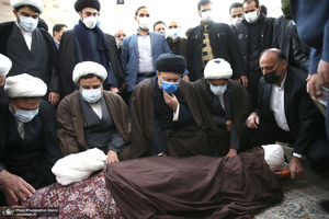 مراسم تشییع و خاکسپاری آیت الله جلالی خمینی(ره) در حرم امام خمینی(س)