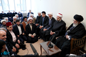 دیدار وزیر اوقاف و جمعی از علمای سوریه با رهبر معظم انقلاب