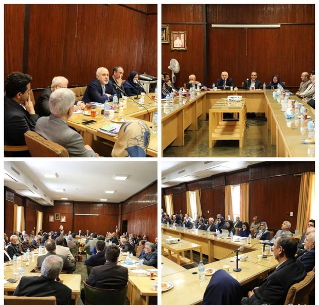 دیدار ظریف با اساتید و اعضای هیات علمی دانشکده حقوق و علوم سیاسی دانشگاه تهران