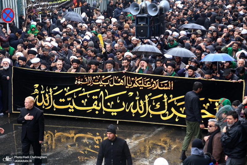دسته عزاداری روز شهادت حضرت زهرا(س) با حضور آیت الله العظمی وحید خراسانی