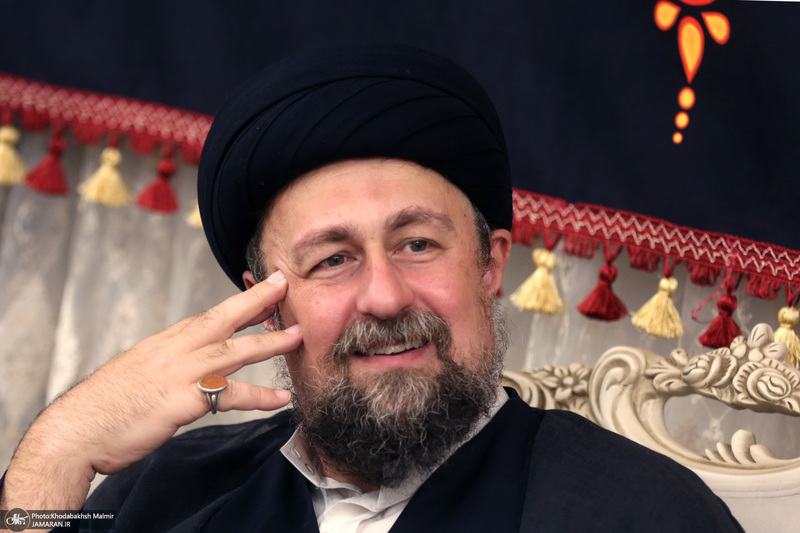 حضور سیدحسن خمینی در منزل شهیدان طهرانچی