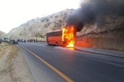 آتش‌سوزی اتوبوس مشهد به زاهدان بدون صدمه جانی