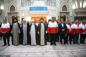 تجدید میثاق رییس و امدادگران جمعیت هلال احمر با ارمان های امام راحل