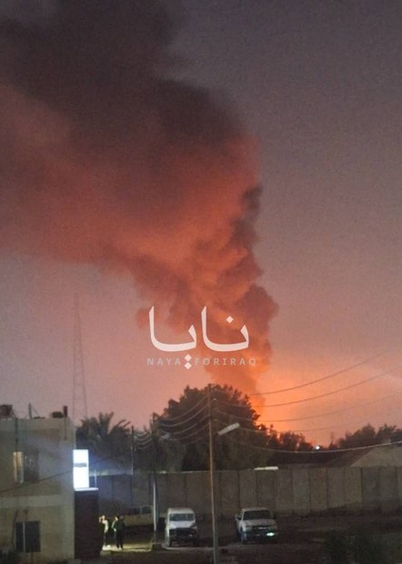 آتش‌سوزی در پایگاه آمریکا در بغداد در پی حملات پهپادی + عکس و فیلم