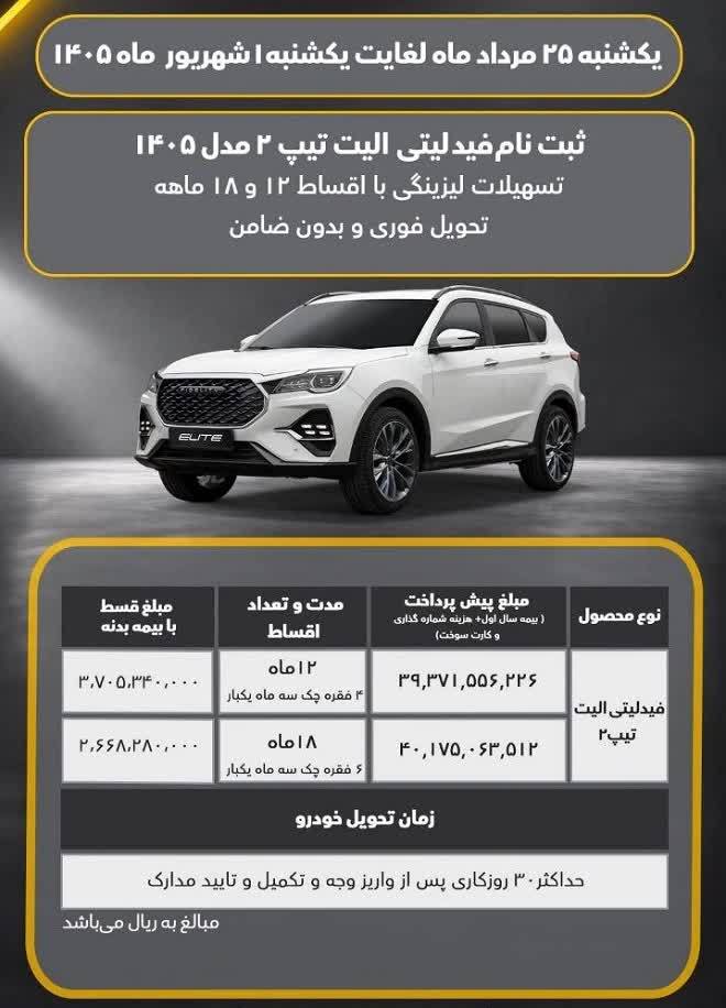 فروش اقساطی محصولات بهمن موتور (مرداد 1405)