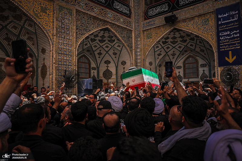 تشییع پیکر مطهر رهبر شهید در نجف اشرف