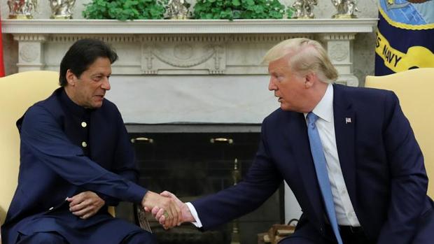 دیدار ترامپ و عمران خان در کاخ سفید+عکس