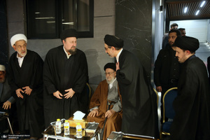 حضور سید حسن خمینی در منزل آیت الله امام جمارانی