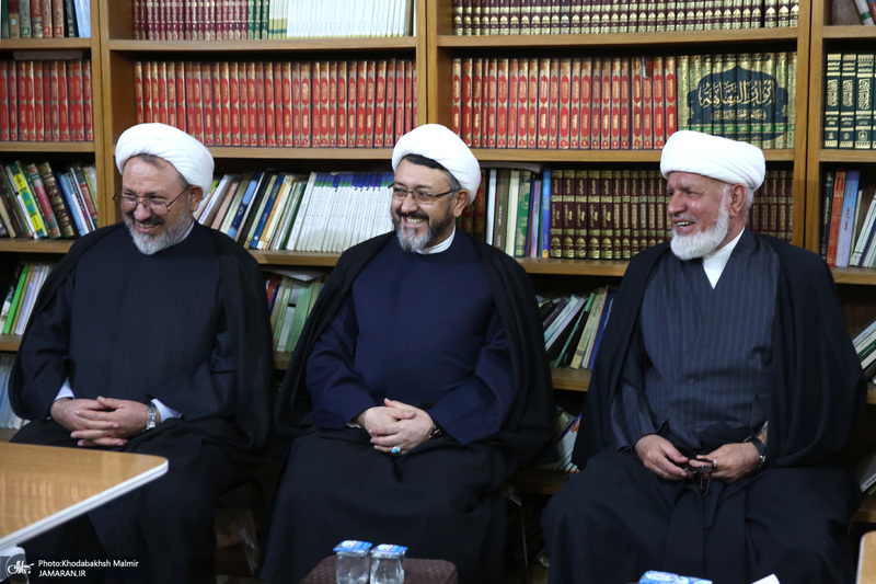 دیدار علی کمساری با شیخ ابوخوله رئیس مدرسه امام خمینی و علوم اسلامی در نجف اشرف
