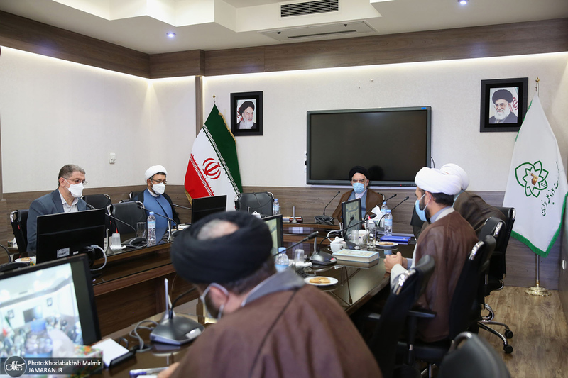 دیدار سرپرست موسسه تنظیم و نشر آثار امام خمینی(س) با مدیر حوزه علمیه خراسان / سید مصباح عاملی