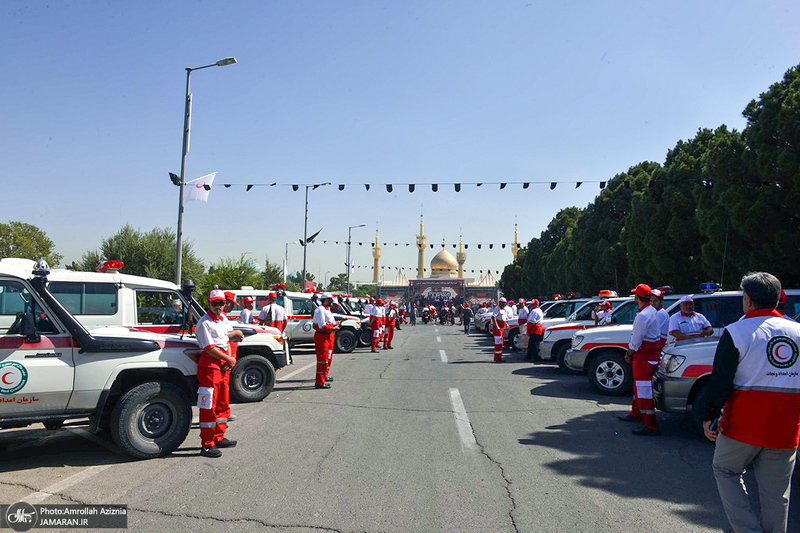 بدرقه 22 هزار امدادگر هلال احمر از جوار حرم امام خمینی (س)