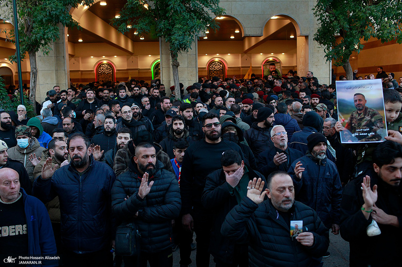 مراسم تشییع شهدای حزب الله در بیروت