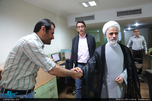 حضور حجج اسلام و المسلمین انصاری و مصباحی مقدم در جماران