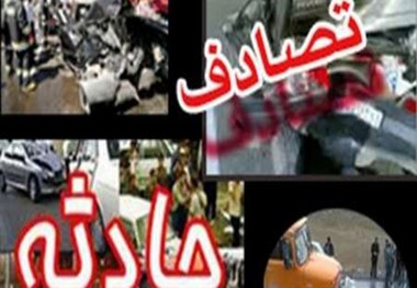20 مصدوم در اثر برخورد اتوبوس زائرین حسینی با تریلی در خرم‌آباد