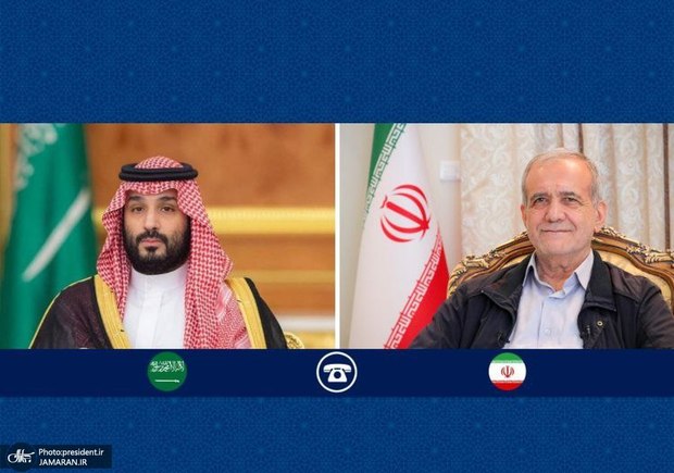 گفت‌وگوی تلفنی رئیس جمهور ایران و ولیعهد عربستان/ پزشکیان: حملات رژیم صهیونیستی به ایران گواه ذات متجاوز این رژیم است/ بن‌سلمان: اسرائیل همه تلاش خود را به کار گرفته تا پای آمریکا را به درگیری با ایران باز کند/ همه جهان اسلام یکپارچه از شما حمایت می‌کنند