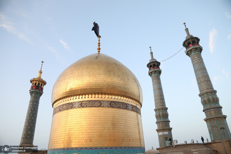 مراسم تعویض پرچم حرم حضرت معصومه (س) در شب اول ماه محرم‎‎