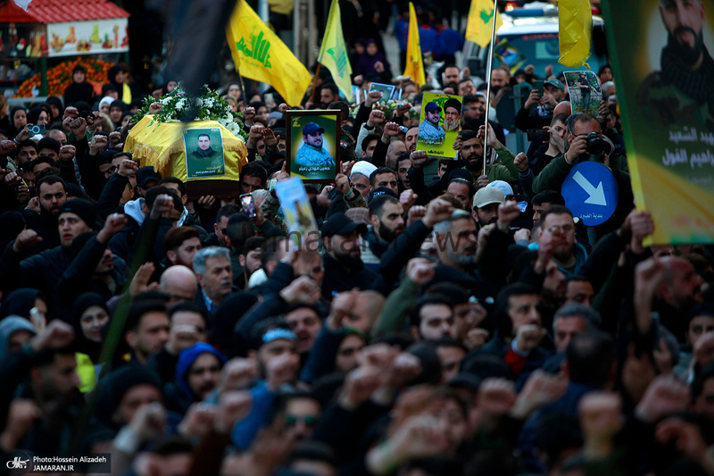 مراسم تشییع شهدای حزب الله در بیروت