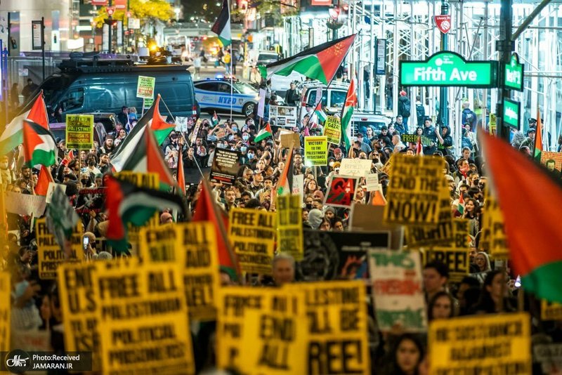 تظاهرات مردم نیویورک در دفاع از مردم فلسطین